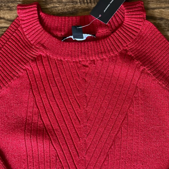 Gorgeous red cold shoulder shine sweater-New with tag! - Picture 3 of 6